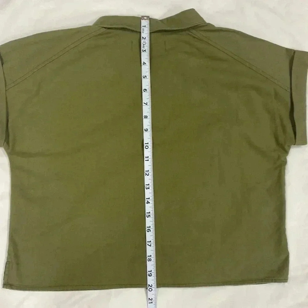 Indigo Rising Button down crop top - Picture 8 of 9
